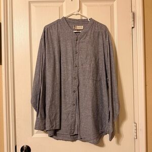 Reunion Menswear Vintage 100% Linen Long Sleeve Button-Down